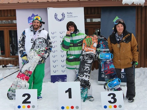 Henrique Nunes foi segundo na prova de snowboard