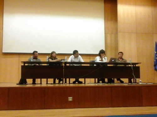 Investigadores e sindicalistas no debate na UBI