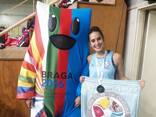 Inês Reis no Campeonato Nacional de Atletismo em pista coberta, que decorreu em Braga