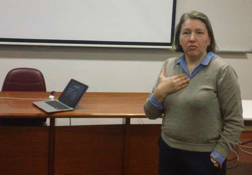 Violeta S. Rotărescu durante a aula aberta que ministrou na UBI