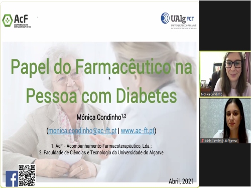 Conferência online “Papel do Farmacêutico na Pessoa com Diabetes”.