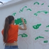 Na segunda-feira, os estudantes pintaram um mural na Liga dos Amigos dos Penedos Altos