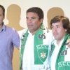 Luciano, à esquerda, João Pinto, ao centro e Alexandre Ribeiro, a equipa técnica do Covilhã para a nova época, faltando ainda Joanito