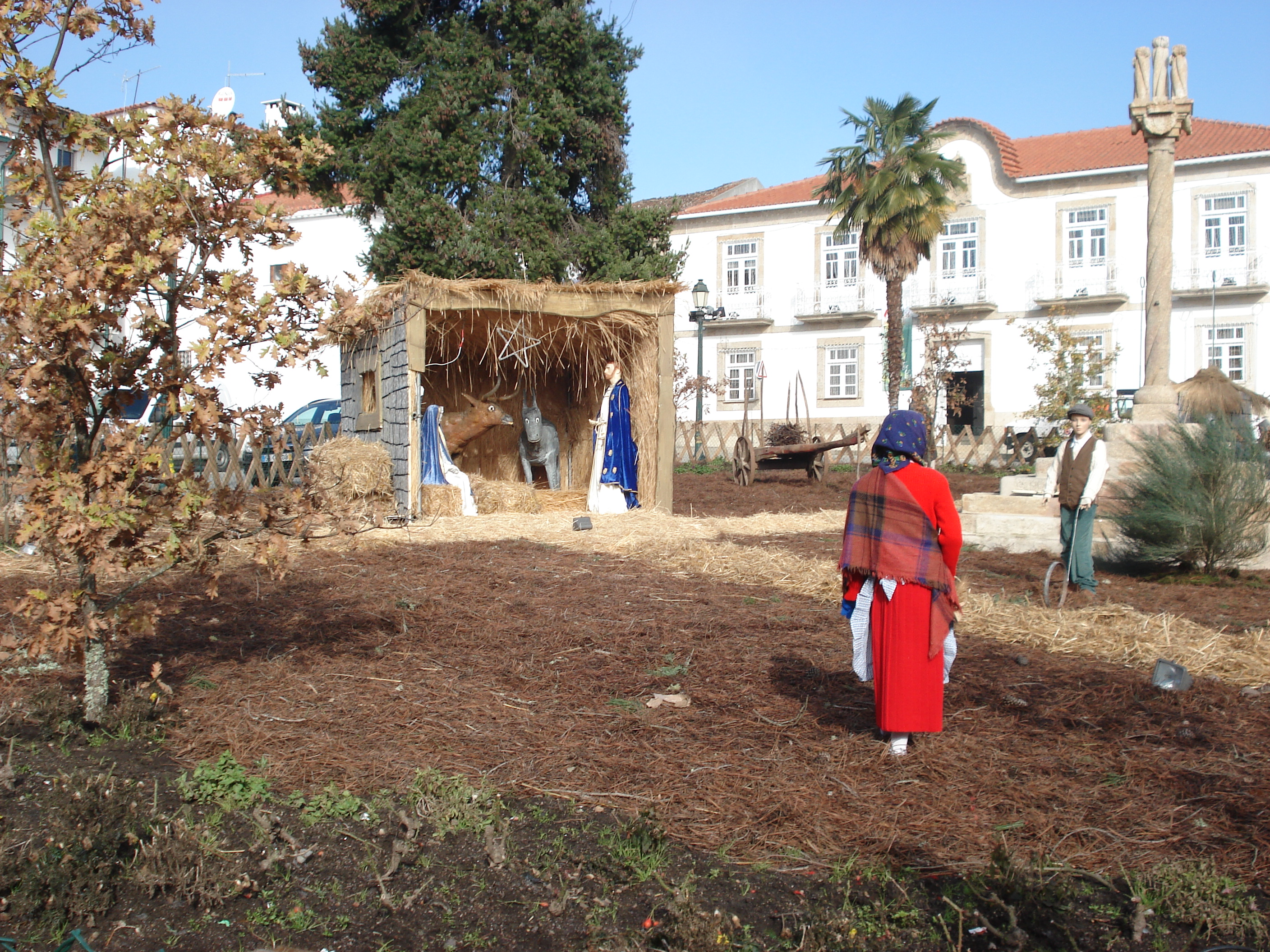 O prespio ocupa uma vasta rea em frente  Cmara Municipal de Mura