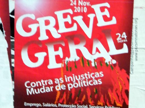 Cartaz greve geral produzido pelos sindicatos