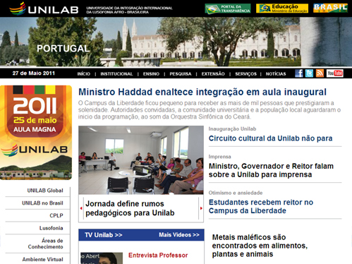 Website da Unilab.
