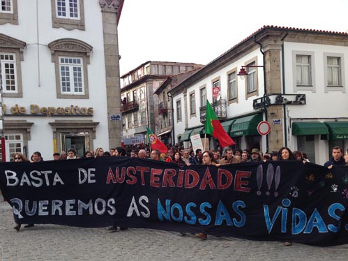 Na Guarda a zona histórica foi o ponto de encontro dos manifestantes