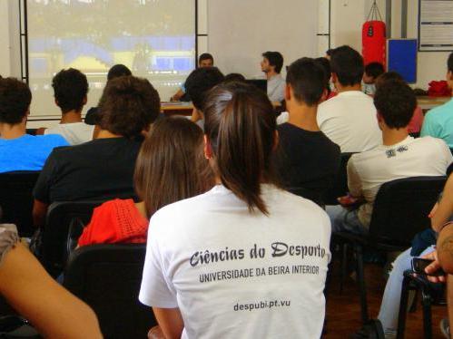 A palestra contou com os caloiros de Ciências do Desporto divulgou as modalidades desportivas da academia.