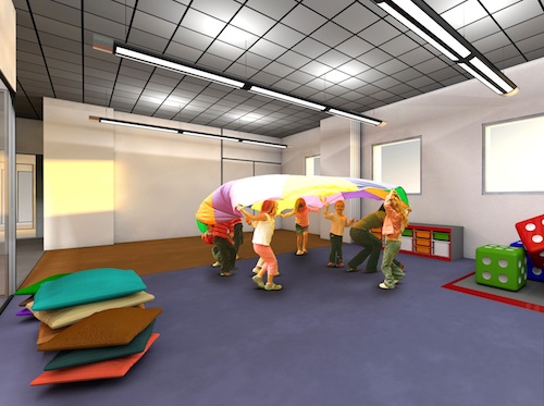 Imagens em 3D relativas à creche do Centro Hospitalar Cova da Beira que deverá entrar em funcionamento em março