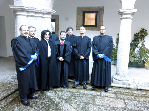 Catarina Rodrigues juntamente com o júri das provas de doutoramento