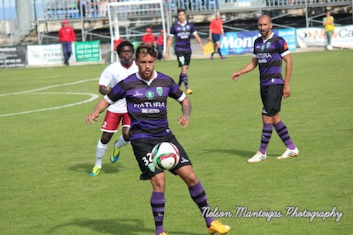 Erivelto, frente ao Oriental, conseguiu uma façanha rara no futebol profissional: marcou cinco golos (Foto: Nelson Manteigas Photography)