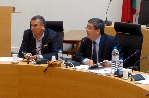 Carlos Martins (à esquerda) com Vítor Pereira, numa das reuniões do executivo municipal