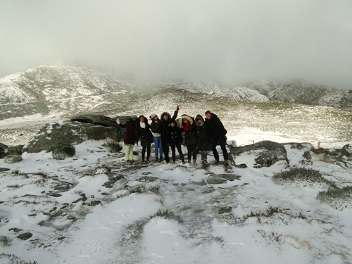 Grupo de brasileiros na Serra da Estrela. 
Foto por: Felipe Carvalho 