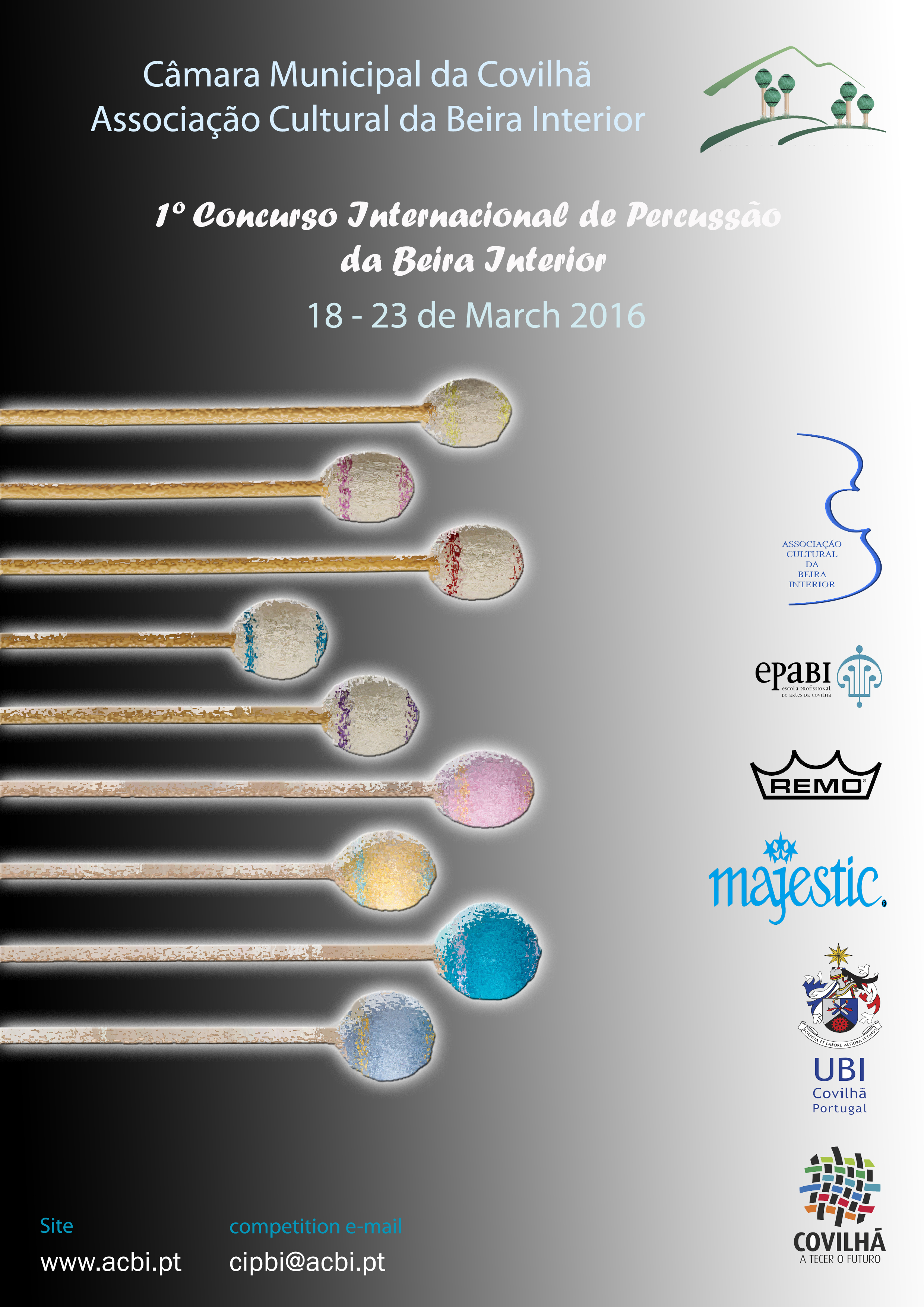 Cartaz do 1.º Concurso Internacional de Percussão da Beira Interior 