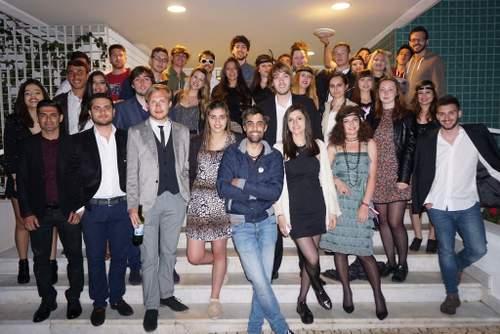 Pedro Santos (à frente ao centro) com o grupo de Erasmus da UBI deste semestre