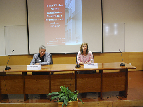 Sessão de boas-vindas foi presidida pelos docentes Alcino Couto e Helena Alves