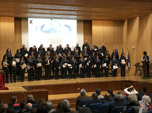 El Orfeão da Covilhã durante el homenaje a los maestros
