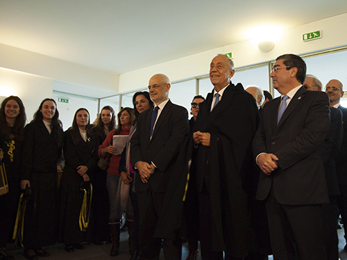 Marcelo Rebelo de Sousa visitou esta segunda-feira, 5 de dezembro, a Faculdade de Ciências da Saúde da UBI   Foto: GRP-UBI