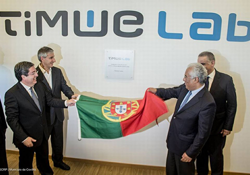 Primeiro-ministro durante a inauguração do TimeweLAB, o Centro de Inovação e Investigação Nacional do grupo Timewe. Foto: CMC