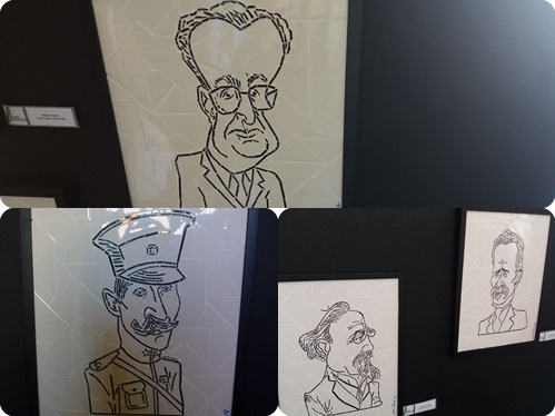 Exposição de José Freire - alguns dos Presidentes da República representados em azulejo alicatado