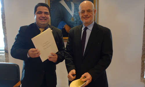Sylvio Mário Puga Ferreira e António Fidalgo assinaram o documento na Reitoria da UBI