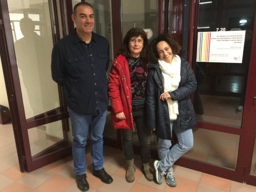 Da esquerda para a direita: Victor Rodrigues, Filomena Santos e Cláudia Rezende.
Foto: Paulo Casimiro