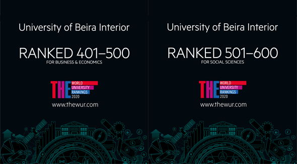 UBI surge na posição 401–500 no sector “Business & Economics” e em 501-600 no “Social Sciences”