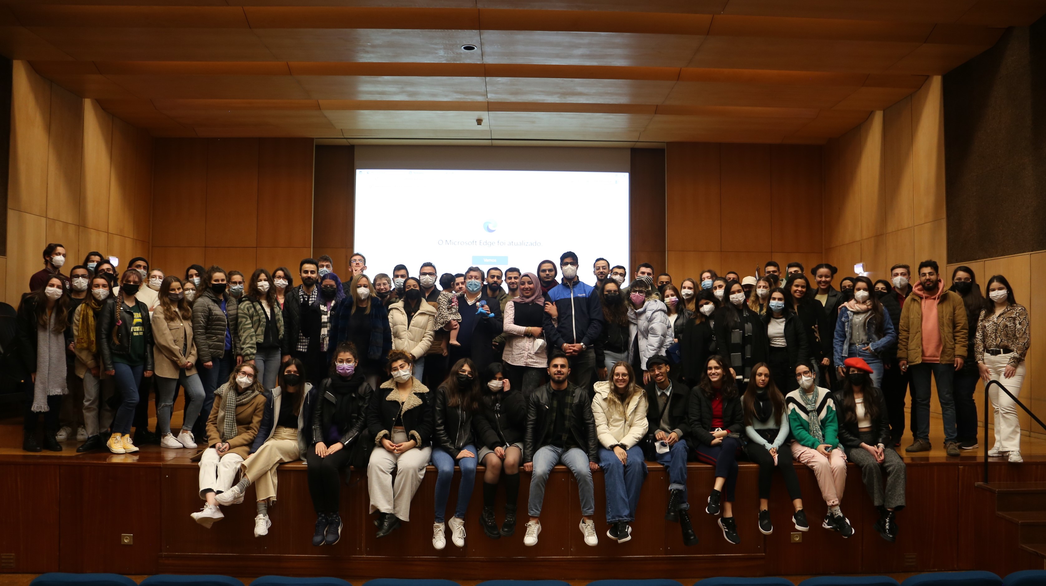 Alunos Erasmus na cerimónia de boas-vindas. Foto: Rodolfo Pinto Silva