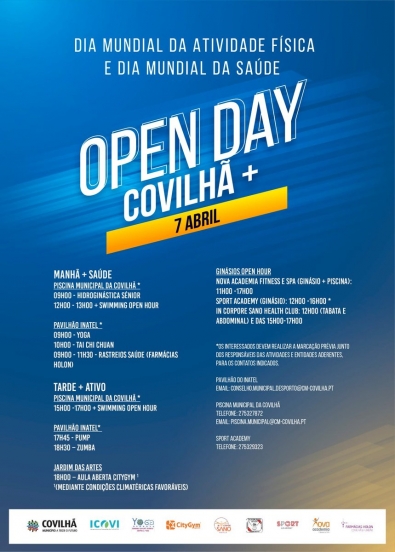 Cartaz Open Day Covilhã +
Imagem: Câmara Municipal da Covilhã