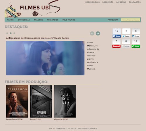 “Filmes UBI” reúne informações diversas sobre os trabalhos dos alunos