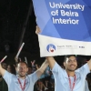 Vasco Agostinho no desfile de abertura dos 'European Universities Games 2016', com o seu treinador, Miguel Geraldes