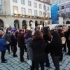 Manifestantes na Praça do Município da Covilhã